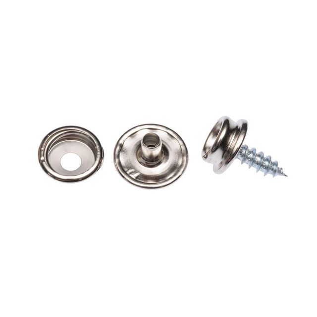 Zenith Fastener Snap Screw Kit Nickel Plated - 8 Pack