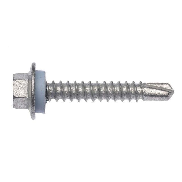 Zenith Metal Screws Hex Head with Seal Galvanised 12G x 35mm - 100 Pack
