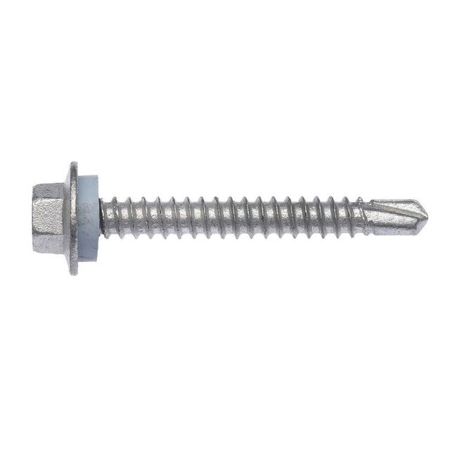 Zenith Metal Screws Hex Head with Seal Galvanised 12G x 45mm - 100 Pack