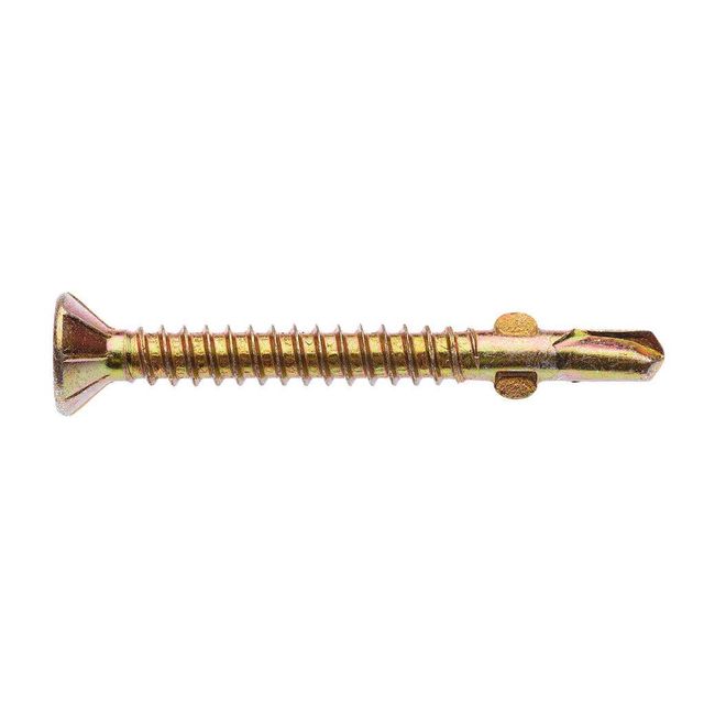 Zenith Metal Screws Countersunk Ribbed Head with Wings Gold Passivated 10G x 45mm - 50 Pack