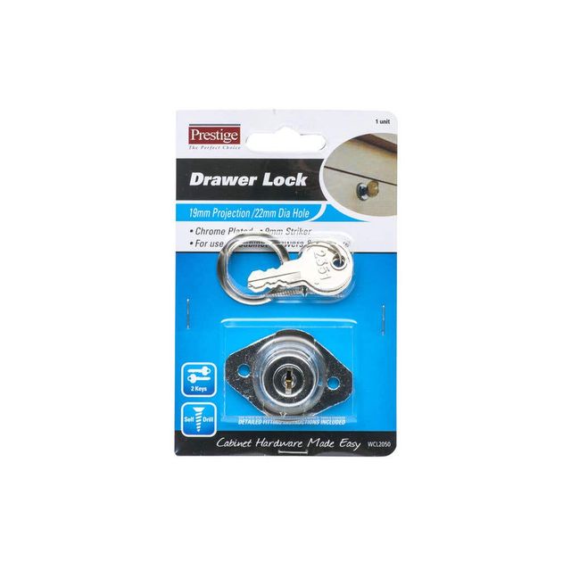 Prestige Drawer Lock Chrome Plated