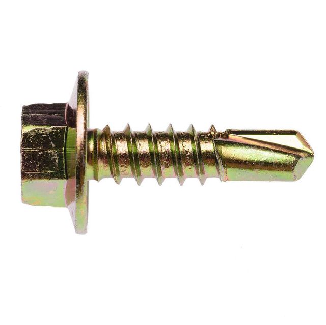 Zenith Metal Screws Hex Head Gold Passivated 12G x 20mm - 50 Pack