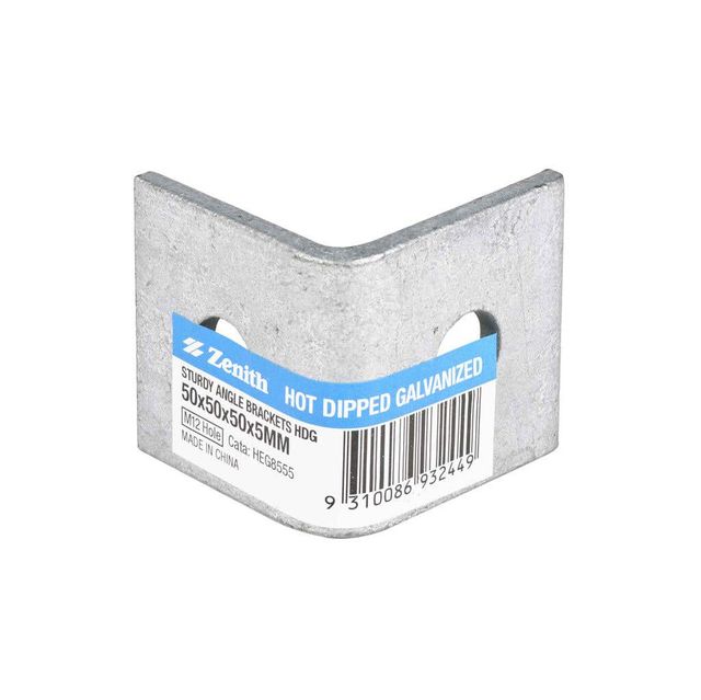 Zenith Sturdy Angle Bracket Galvanised 50 x 50 x 50 x 5mm - 1 Pack