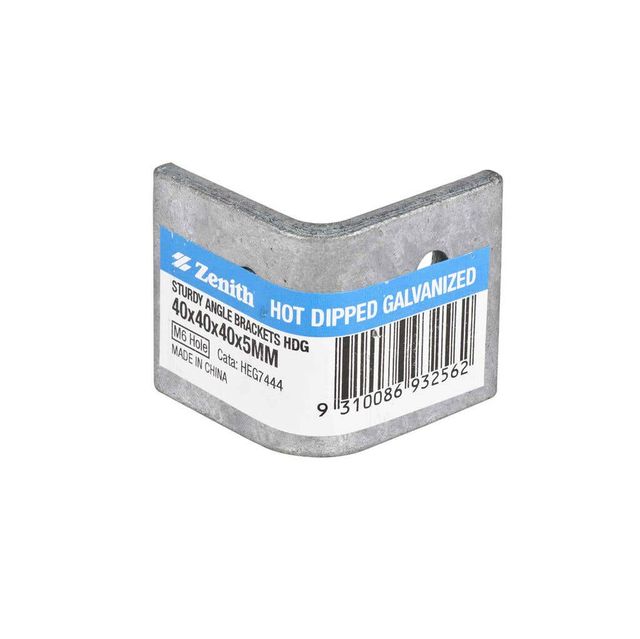 Zenith Sturdy Angle Bracket Galvanised 40 x 40 x 40 x 5mm - 1 Pack