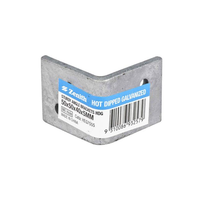 Zenith Sturdy Angle Bracket Galvanised 50 x 50 x 40 x 5mm - 1 Pack