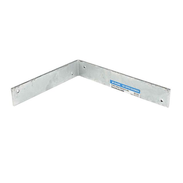 Zenith Sturdy Angle Bracket Galvanised 250 x 200 x 40 x 5mm - 1 Pack