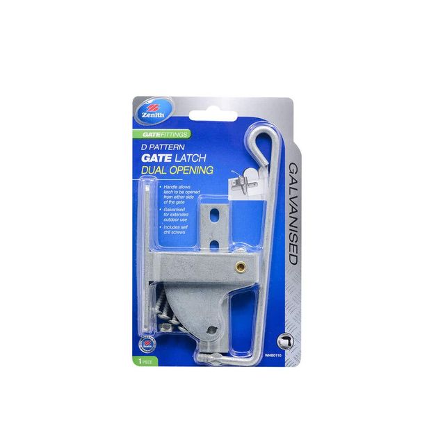 Zenith Dual Opening D Latch Galvanised - 1 Pack