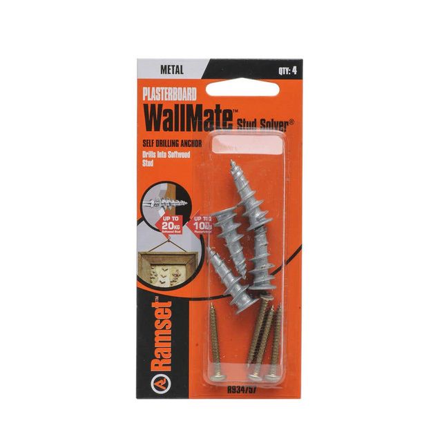 Ramset WallMate Stud Solver With Screws 20kg - 4 Pack