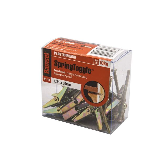 Ramset SpringToggle Round Med 3 x 50mm - 20 Pack