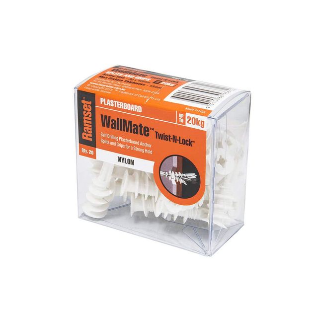 Ramset WallMate Twist-N-Lock Nylon - 20 Pack