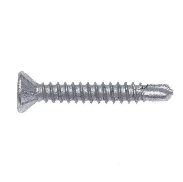 Zenith Metal Screws Countersunk Ribbed Head Galvanised 8G x 30mm - 100 Pack