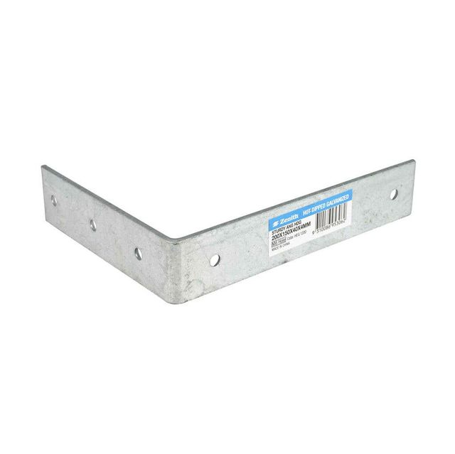 Zenith Sturdy Angle Bracket Galvanised 200 x 150 x 40 x 4mm - 1 Pack
