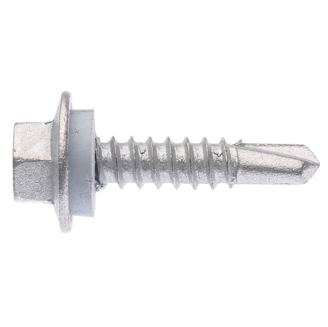 Zenith Metal Screws Hex Head with Seal Galvanised 12G x 25mm - 10 Pack