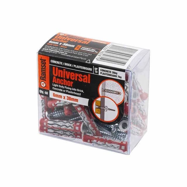 Ramset Universal Anchor Nylon 6 x 38mm - 40 Pack
