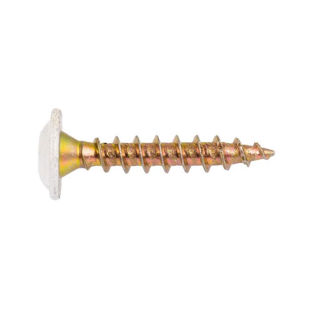 Buildex® Cabinet Screw White Zinc Plated 10 - 10 x 28mm - 50 Pack
