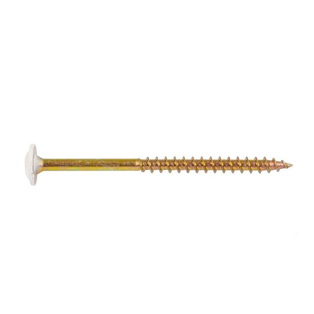 Buildex® Cabinet Screw White Zinc Plated 10 - 10 x 75mm - 50 Pack