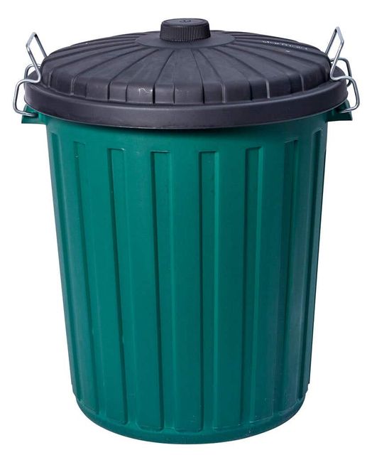 Decor Garbage Bin With Lid Green 46L