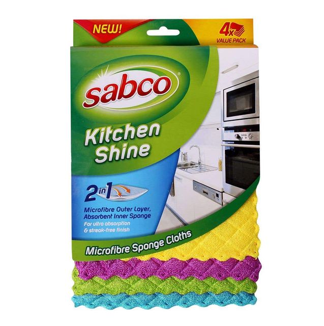 Sabco Kitchen Shine Microfibre Sponge Cloth