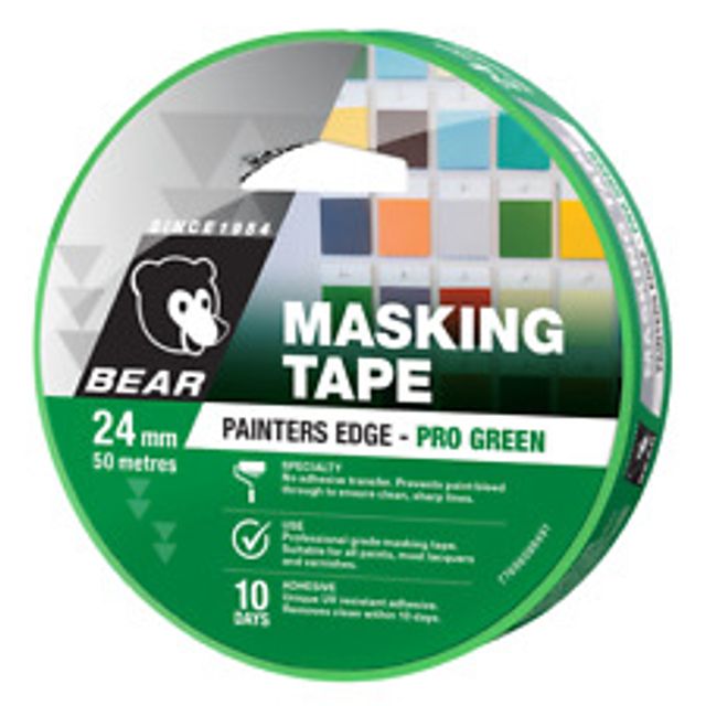 Bear Pro-Green Masking Tape - Painters Edge -  24mm x 50M
