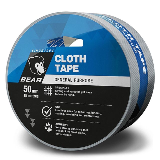 Bear Cloth Tape Silver 50mm X 15m