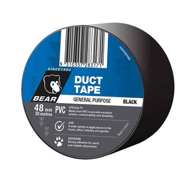 Bear Black Pvc Duct Tape 48mmx30m