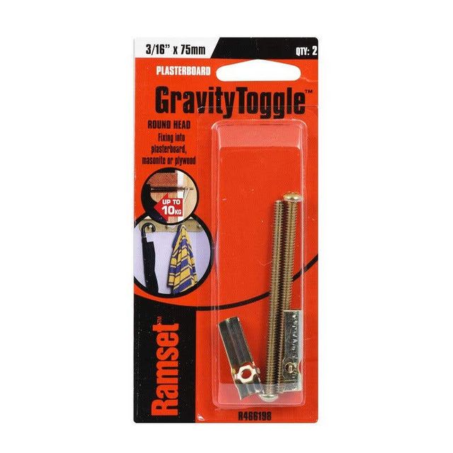 Ramset GravityToggle Round Head 3/16" x 75mm - 3 Pack