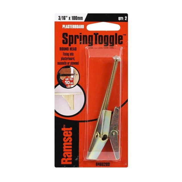 Ramset SpringToggle Round Head 3/16" x 100mm 10kg - 2 Pack