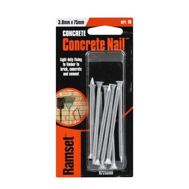 Ramset Concrete Nail Striated 3.8 x 75mm - 10 Pack