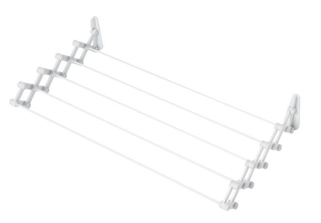 Clothes Airer Wall Extendable 74cm White