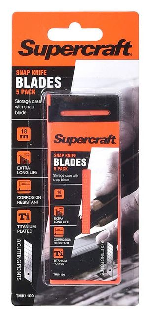 Supercraft Snap Knife Blades 5 Pack 18mm