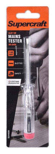 Supercraft Mains Tester Slot Tip 90 - 240V 140mm