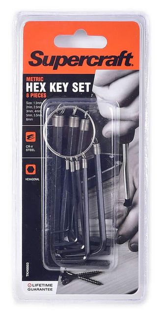 Supercraft Metric Hex Allen Key Set - 8 Piece