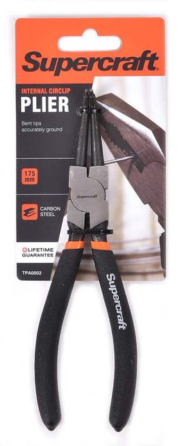 Supercraft Plier Internal Circlip Bent Tip 175mm