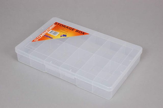 Fischer Storage Box Clear Large 12 Compartment