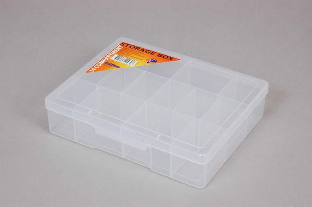 Fischer Storage Box Clear Medium 14 Compartment