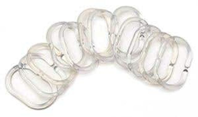 Supertex Shower Curtain Rings Clear 12 Pack