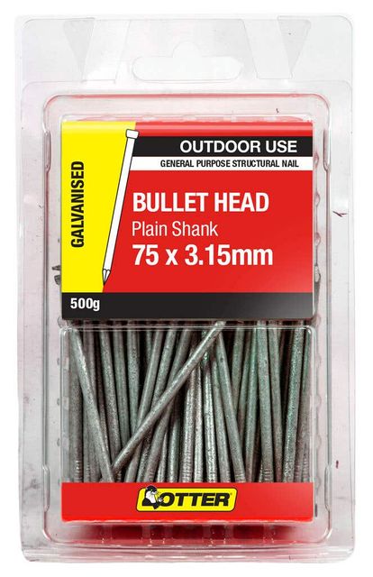 Otter Bullet Head Galvanised Nail 75x3.15mm 500g