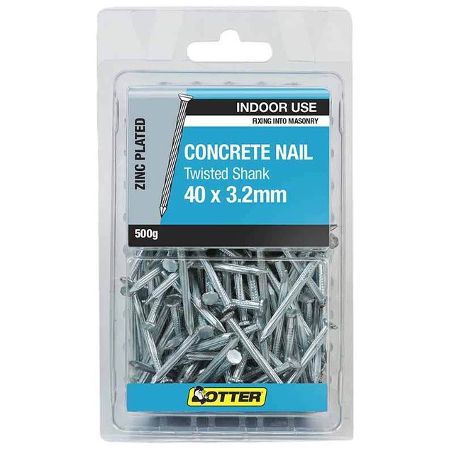 Otter Nail Concrete Fluted Zinc Plated 40x3.20mm (500G)