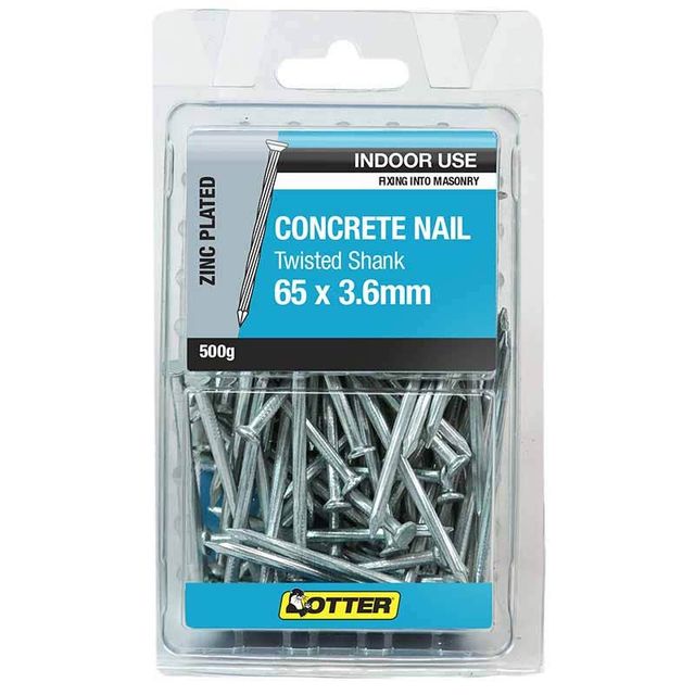 Otter Nail Concrete Fluted Zinc Plated 65x3.60mm (500G)