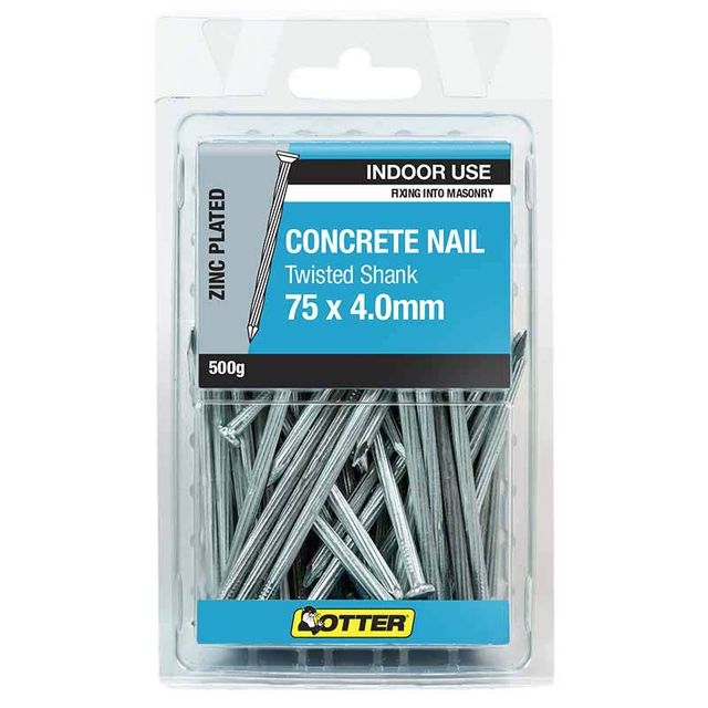 Otter Nail Concrete Fluted Zinc Plated 75x4.00mm (500G)