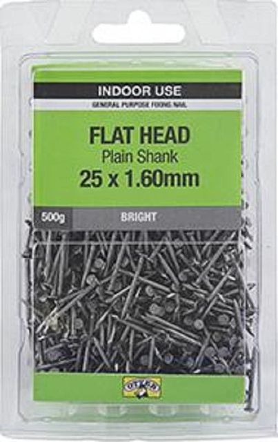 Otter Nail Flathead Bright Steel 20x1.60mm (500G)