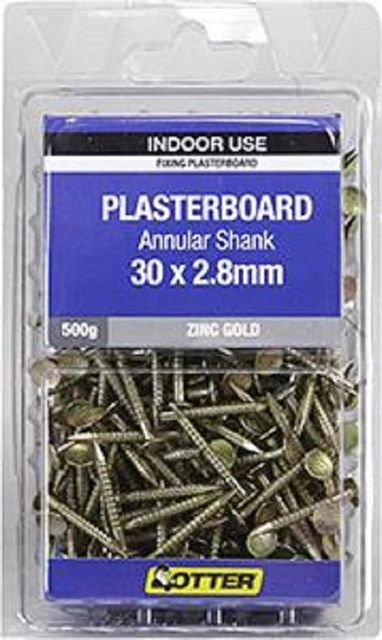 Otter Nail Plasterboard Annular Zinc Plated 30x2.80mm (500G)