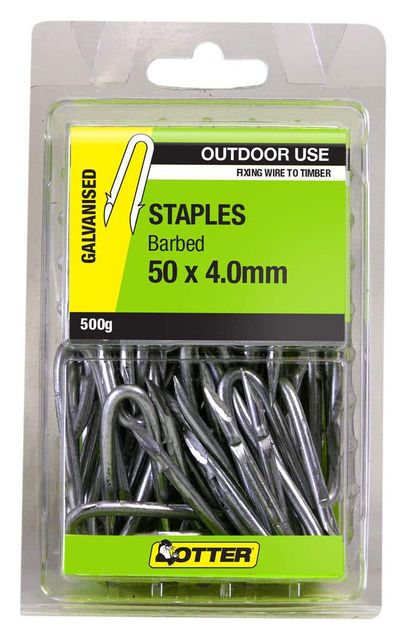 Otter Barbed Galvanised Staple 50x4mm 500g