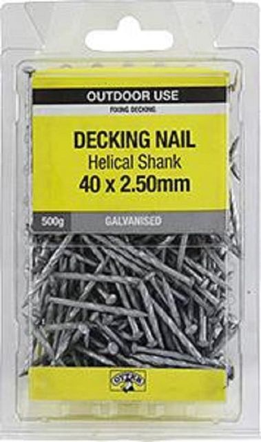 Otter Nail Titadeck Helical Galvanised 40x2.50mm (500G)