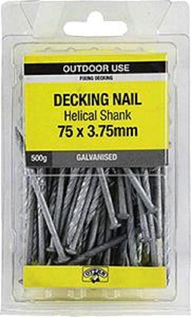 Otter Nail Titadeck Helical Galvanised 75x3.75mm (500G)