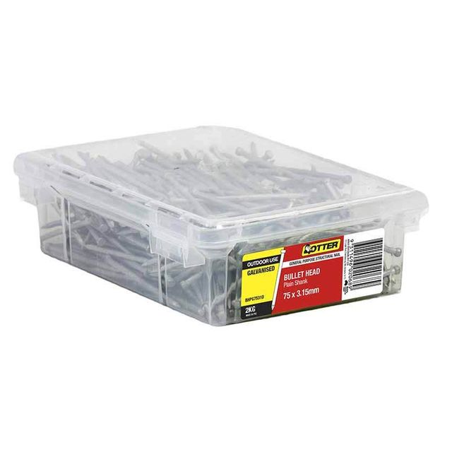 Otter Nail Bullet head Galvanised 75x3.15mm (2Kg)