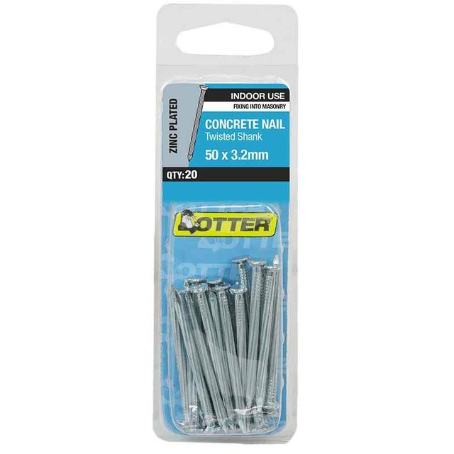 Otter Nail Concrete Fluted Zinc Plated 50x3.20mm (20 Pack)