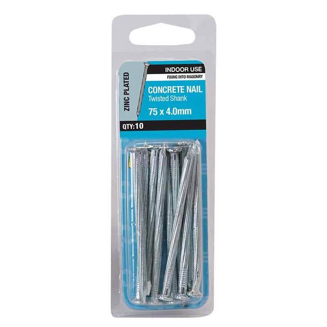 Otter Nail Concrete Fluted Zinc Plated 75x4.00mm (10 Pack)