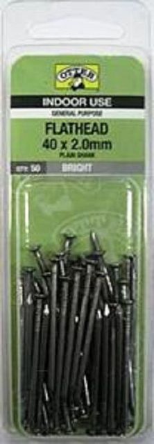 Otter Nail Flathead Bright Steel 40x2.00mm (50 Pack)