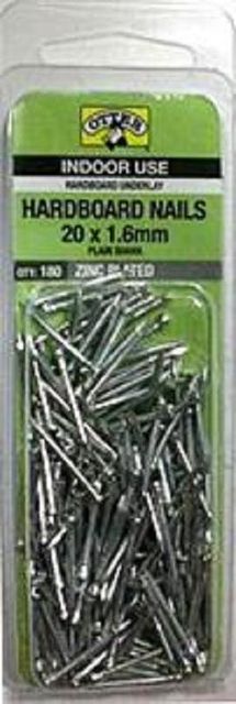 Otter Nail Hardboard Zinc Plated 20x1.60mm (180 Pack)